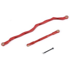 Pothyes Aluminum Alloy Steering Link Tie Rod for 1/10 Axial RBX10 Ryft RC Crawler Car Upgrade Parts (Red)