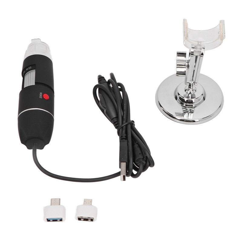 USB Digital Microscope 3 in 1 1600X 8 LEDs Adjustable