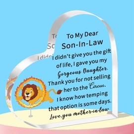 WTOPP Son-In-Law Gifts - Funny Acrylic Plaque for Son-in-Law Birthday, Christmas, Wedding & Groom Gifts