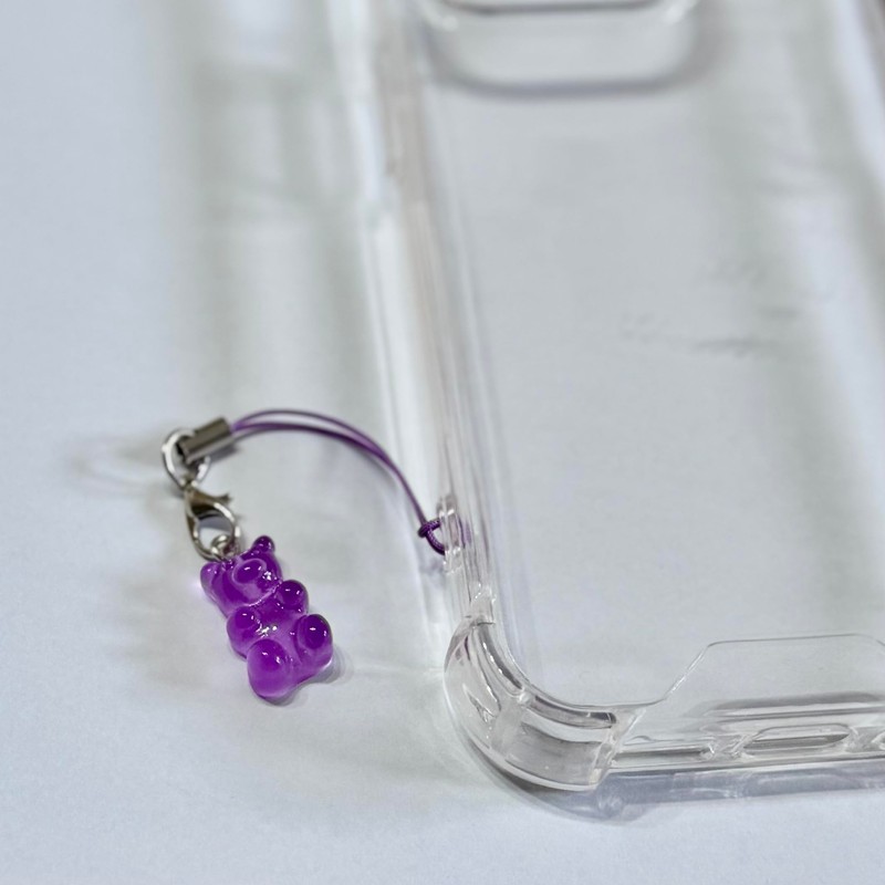 Decorative Bear Phone Charm Accessory, Cute Colours (White)