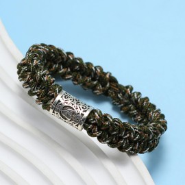 LAMIBEE Mjolnir Nordic Paracord Bracelet, Viking Runes Gothic Bracelet, Paracord Survival Bracelet with Camo Paracord 550 lbs, Protection String Bracelet for Men and Women (Mjolnir Nordic)