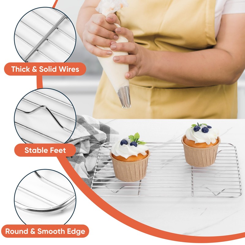 Homikit 2 Pack Small Baking Cooling Racks, 9.7 * 7.5