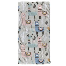 oFloral Llama Cactus Hand Towels Cotton Washcloths,Llama Animal with Cactus Alpaca Lama Scandinavian Cute Style Summer Absorbent Soft Towel for Bathroom Kitchen Spa Gym Yoga Face Towel 15X30 Inch