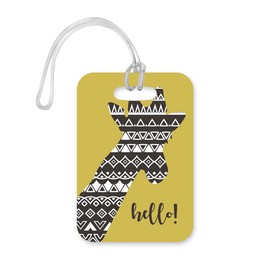 LT036 Hello Novelty Funny Unique Designer Gift Glossy Plastic Suitcase Luggage Tag