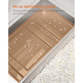 Feandrea Arenero para Gatos Grandes, Caja de Arena Cerrada con Bandeja Extraíble, Pala y Cepillo, Mascota, Modelo, 54x42x37 cm, Gris, MPPT001G01      