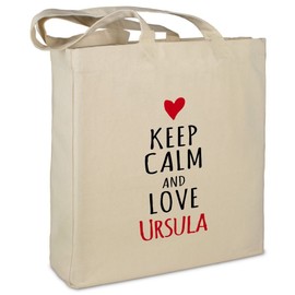 'Fabric Case with "Ursula – KEEP CALM – Colour Beige – Cloth Bag – Jute Bag Shopping Bag – Bag