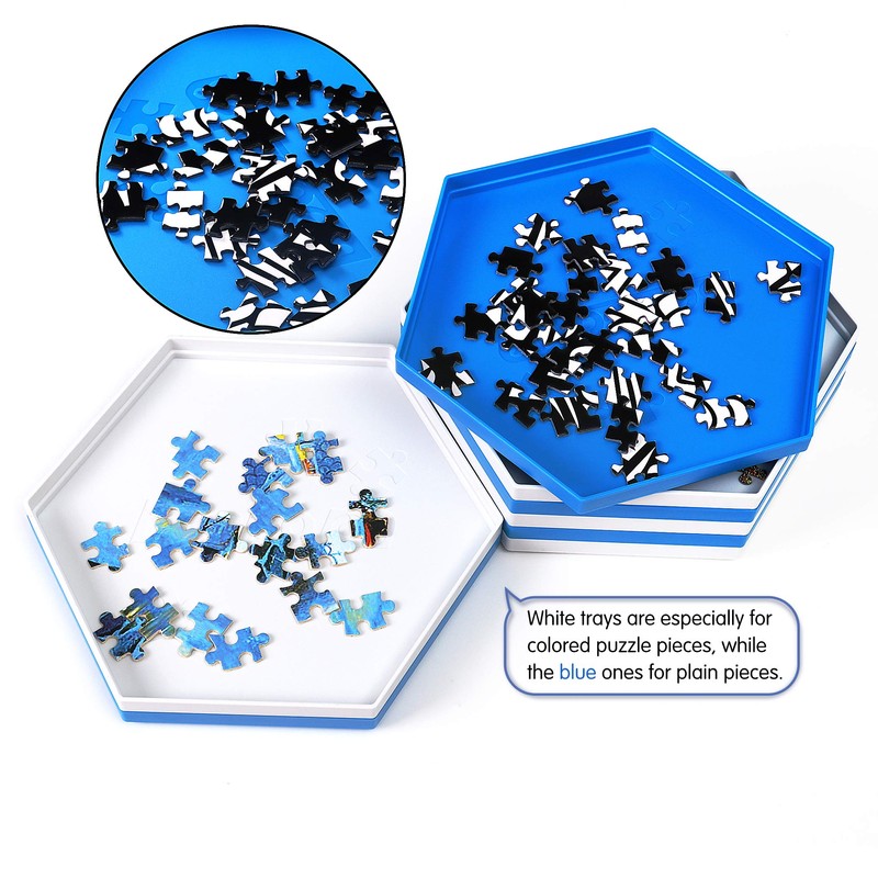 Becko US Stackable Puzzle Sorting Trays Jigsaw Puzzle Sorters with