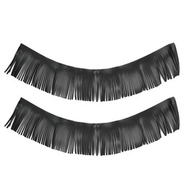 Suuonee Motorcycle Saddlebag Fringe 2pcs Motorcycle Retro Foot Pedal Saddlebag Craft Artificial Leather Fringe Black Universal Saddlebag Fringe