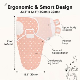 3-Pack Organic Baby Swaddle Sleep Sacks - Newborn Swaddle Sack, Ergonomic Baby Swaddles 0-6 Months, Swaddles for Newborns, Baby Sleep Sack, Baby Swaddle Blanket Wrap, Baby Essential (Butterflies, L)