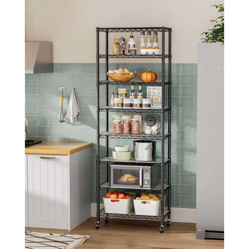 Golpart 8 Tier Shelves Storage Shelf Wire Closet Bathroom Organizers