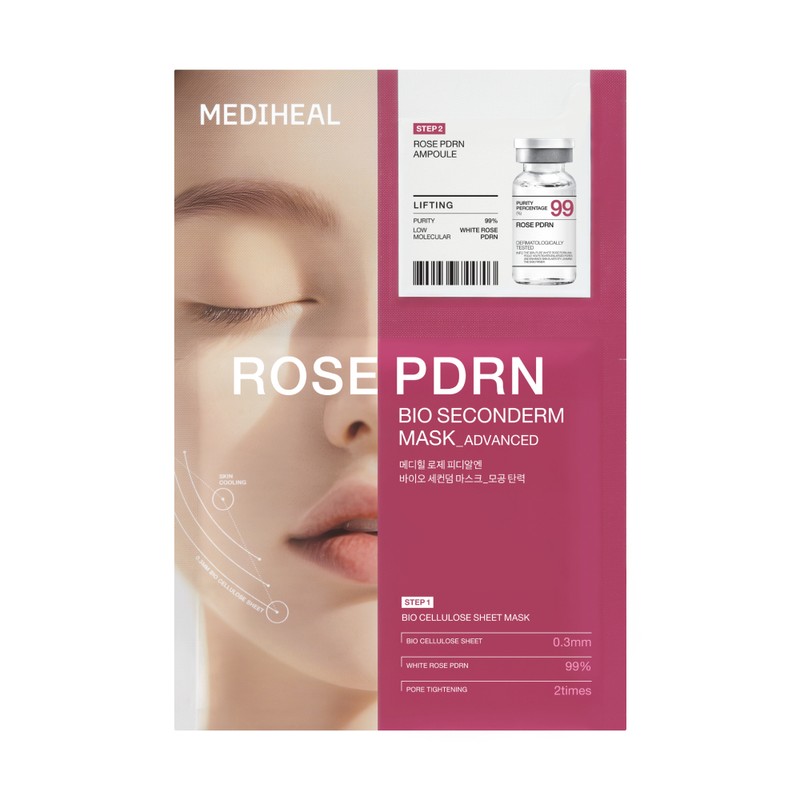 MEDIHEAL Bio Seconderm Mask 10ea - Rose PDRN Bio Seconderm