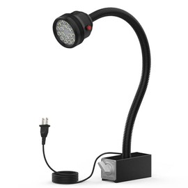 Magnetic Work Light,18W Machine Light with 12T Base,1800 Lumens Flexible Lathe Work Light for CNC Milling Machines Drilling Lighting