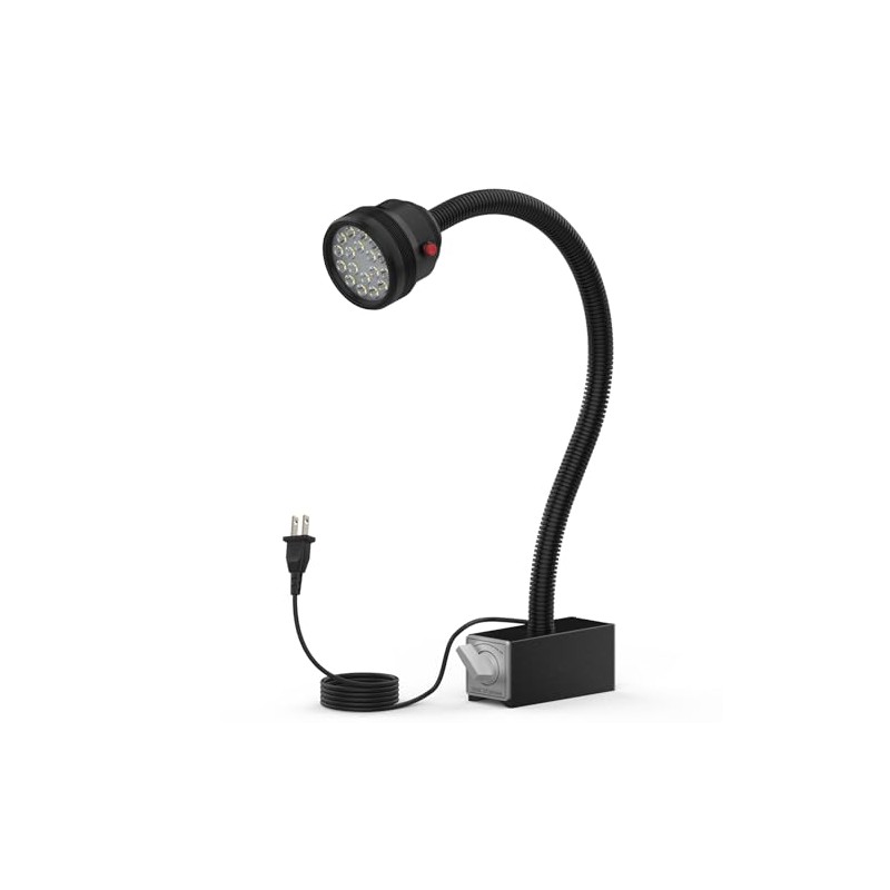 Magnetic Work Light,18W Machine Light with 12T Base,1800 Lumens Flexible