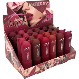 Set 24 Labiales Lipstick En Acabado Mate de Larga Duración 12 Tonos Distintos - Secado Rápido, Resistente al agua, Sin Sensación Pegajosa.