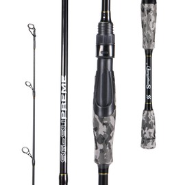 Sougayilang Fishing Rod - Medium 2Pc Graphite Composite Blank Spinning & Casting Rod, Camouflage EVA Grip, Smooth Transition Fishing Pole-Grey-5'10''-Spinning