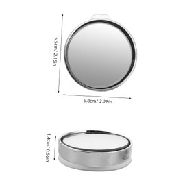 FELTECHELECTR 1 Pair Suction Cup Convex Mirrors for Cars Suvs and Trucks Silver Framed Safety Accessories for Enhanced Visibility and Driving Security