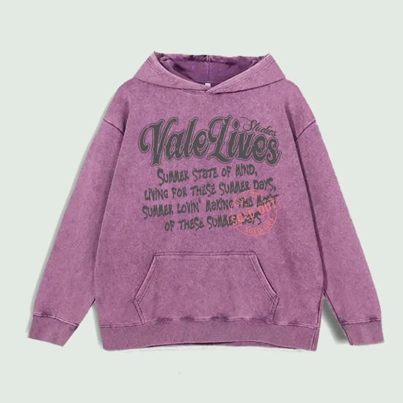 Vale Lives Summer Graphic Hoodie 100% Cotton US Warehouse 6