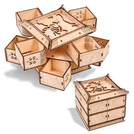 3D Wooden Puzzle Mechanical Treasure Box of Dragon, DIY Model Kits and 3D Puzzles for Adults, Unique Wooden Puzzle for Adults, Hobbies Projects Adult Building Sets Gift for Women and Kids