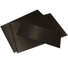 (1) Carbon Fiber Plate - 100mm x 250mm x 1mm Thick - 100% -3K Tow, Plain Weave -High Gloss Surface (1) Plate