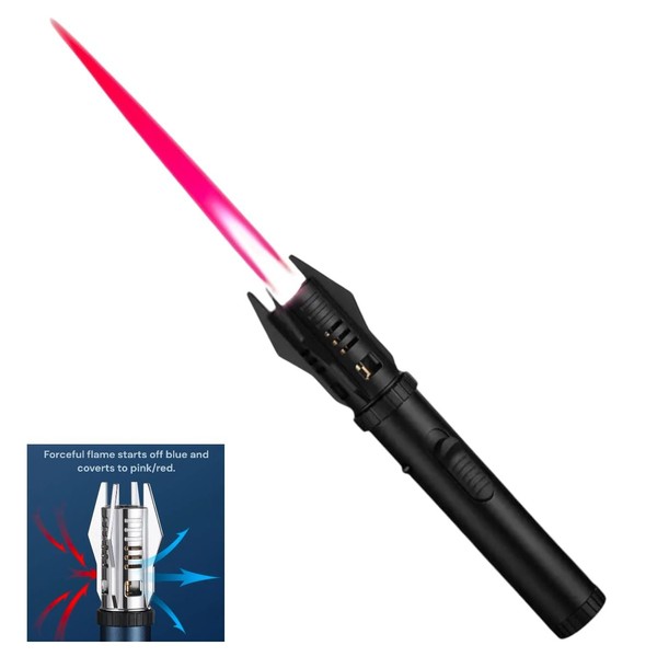 Torch Lighter, Bright Fire Lighter with Pink Red/Blue Flame, Refillable