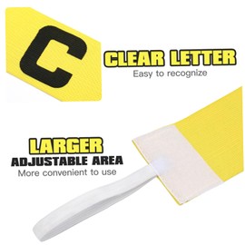 Generic Soccer Captain Arm band Football Player Armband Adjustable Armband Outdoor Football Player Bands for Sport Players, Yellow, 0U159259GA