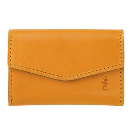 Zario Grande ZAG-S004 Men's Card Case, Tochigi Leather, Bellows Style, Business Card Holder, Mini Wallet, Made in Japan, Camel × navy