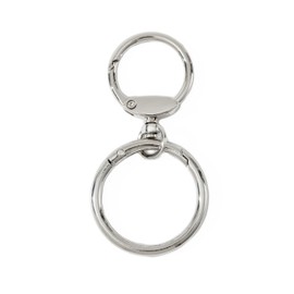 I'M_O Keychain, Keyring, 360 Degree Rotation, Nascan Accessory, Metal Fittings, Round Ring, Carabiner, Bag Charm, Silver, S