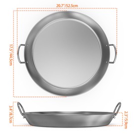 Onlyfire Universal Carbon Steel BBQ Griddle with Handles, 17.5 inch Round Grill Pan for All Grills