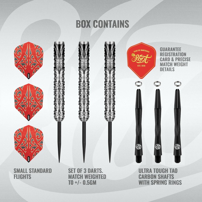 Warrior Taiaha Steel Tip Dart Set-90% Tungsten Barrels-21gm