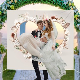 Wedding Heart to Cut Out, Wedding Gifts for Newlyweds, 200 x 180 cm, Bed Sheet with Heart Wedding, Wedding Bed Sheet, Wedding Games, Registry Office Surprise, 2 Scissors & Storage Bag