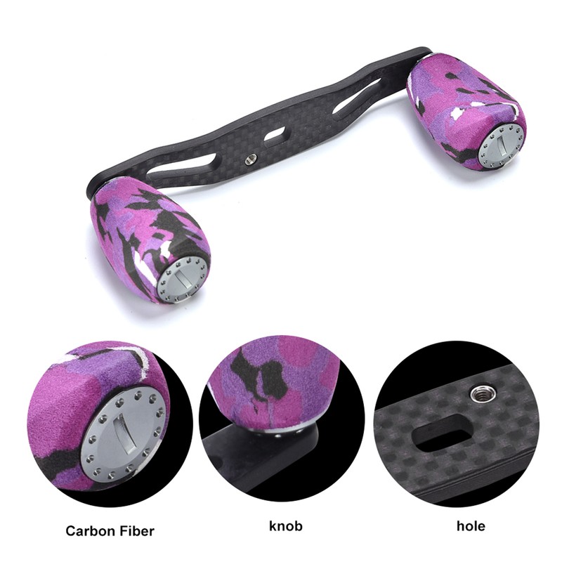 Fishing Reel Handle Knob Carbon Fiber Frame with Fittings Replacement