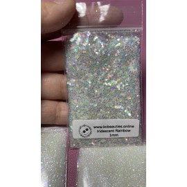 KCGLITTER Iridescent White Rainbow 1MM Fine Glitter nail acrylic gel craft US Seller 5g
