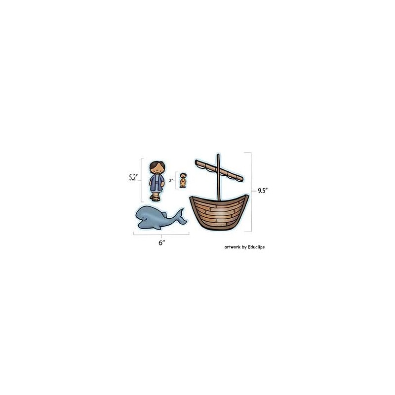 Jonah & The Whale Felt Figures for Bible Flannel Felt