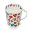 Dunoon, "Bone China"-Porzellan-Tasse, "Herz"-Design, Rauchquarz