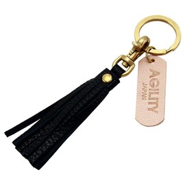 aziritexiaffa (Agility Affa) tasseruki-horuda- "itariansyurinku (Available in 7 Colors) [Tassels Keychain Genuine Leather] - black -