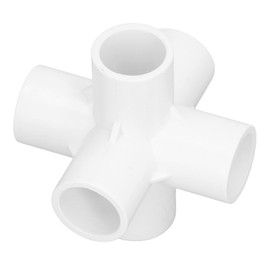 10PCS PVC Plastic Pipe Connector 6 Way Corner Elbow Fittings 25mm Inner Diameter Ideal for Various Structures Indoor Outdoor Use (White)