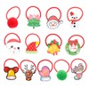 Healvian 50Pcs Christmas Hair Ties for Santa Claus Ponytail Holders