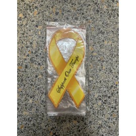 Magnetic Ribbon Yellow Support Our Troops - 12 pack