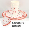 1 juego de vajilla de papel de fresa para fiesta,