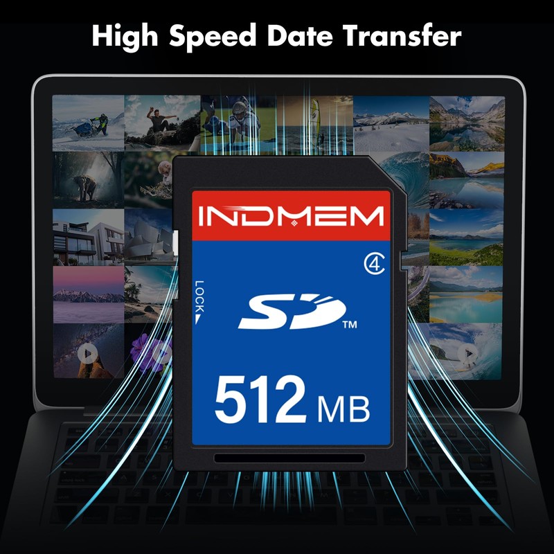 INDMEM SD Card 512MB (3 Pack), Class 4 Flash Memory