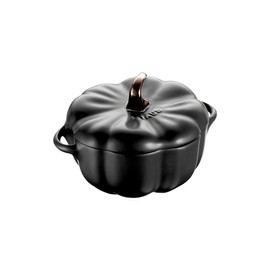 Set of 4 Staub Pumpkin Cocotte Roasting Dish Ceramic 14.5 cm 5 3/5 Inches Black