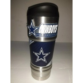 Great American Products Dallas Cowboys 18 oz Travel Tumbler Ergonomic Grip