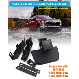 75413-01A Truck Bed Side Step Retractable Truck Cab Side Steps for Ford F250 F350 Super Duty 2017 2018 2019 2020 2021 2022 Driver or Passenger Side Mounting Bedstep
