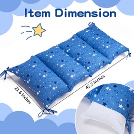 Climbing Arch Cushion, Pillow for Montessori Rocker, Floor Lounger Seats Pillow and Cover, Play Cushions for Kids Indoor, Toddler Nap Mat with Machine Washable Cotton Cover (Blue Star)