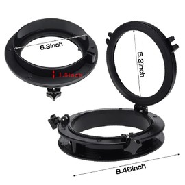 NovelBee 2pcs Boat Yacht Round Opening Portlight Porthole,8in Deck Hatch Porthole Window with Tempered Glass for Marine Boat Yacht RV (Black)