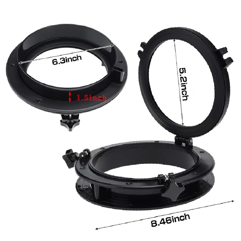 NovelBee 2pcs Boat Yacht Round Opening Portlight Porthole,8in Deck Hatch