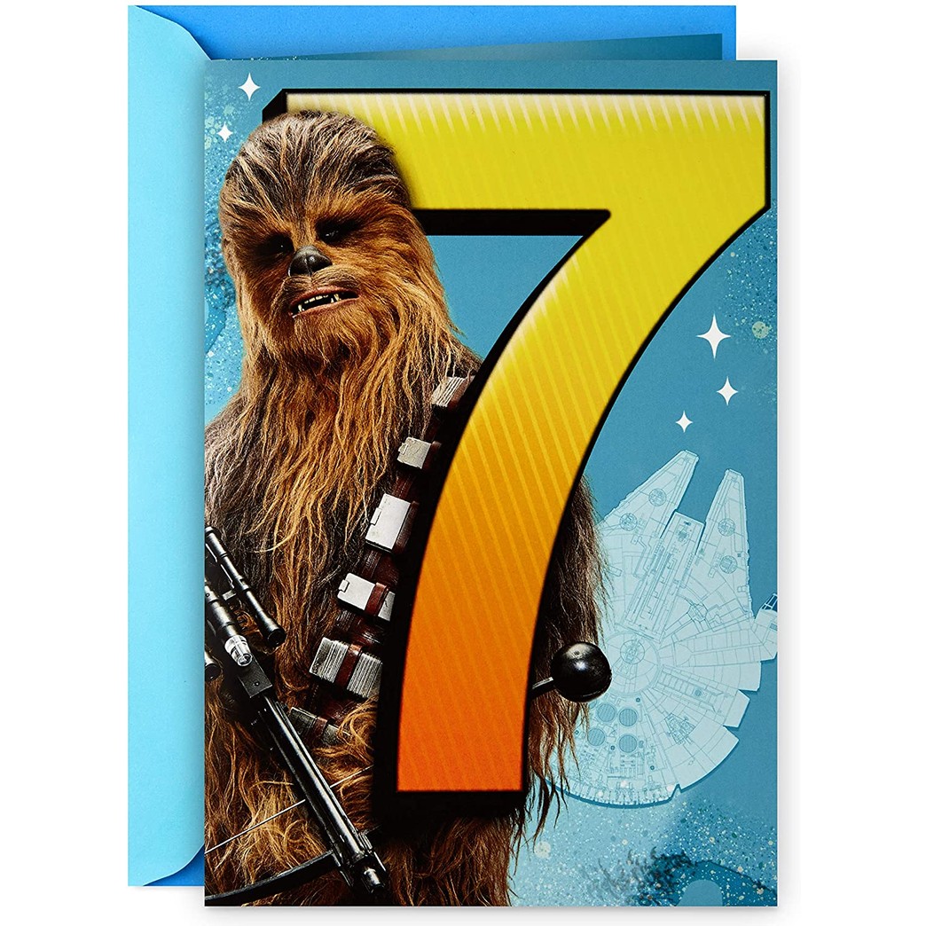 Hallmark Star Wars 7th Birthday Card with Sound (Chewbacca)