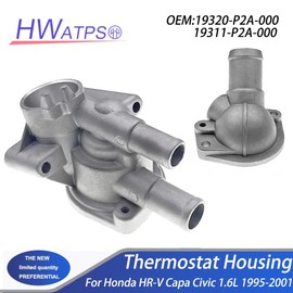 HWATPS 19320-P2A-000 19311-P2A-000 Set OF Thermostat Housing Cover Water Outlet thermostat & sensor For Honda Civic 1.6L 1996-2000 19301PAA306 19320P2A000