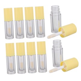 Healeved 10pcs Lip Gloss Bottle Eyelash Container Lip Gloss Base Bucket Product Tubes Lip Gloss Making Kit Adults Clear Container Wand Refillable Black Container Tubs Lip Oil Yellow Plastic