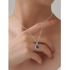 PUPILLEMON 925 Sterling Silver Sapphire Necklace,5A September Birthstone Infinity Necklace,16"+2"
